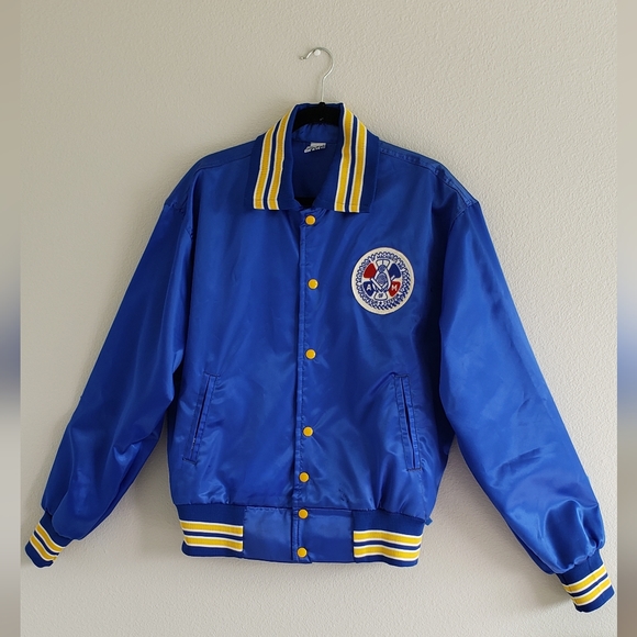 Vintage Satin Jacket Souvenir Chula Vista California Machinis Aerospace Workers - Picture 4 of 6